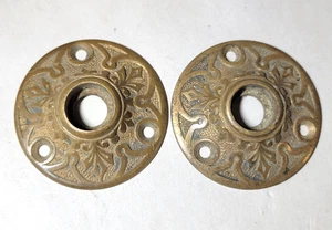 2 Lot Norwalk Türklinke Rosette Antik 1880er Viktorianisch Bronze/Messing - Bild 1 von 3