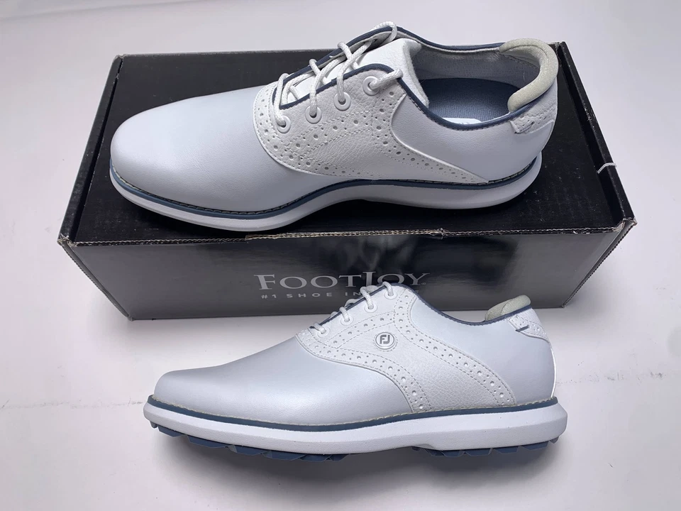 FootJoy FJ Traditions Golf Shoes White Blue Women's SZ 7 (97898)