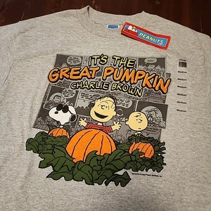 NUEVO CON ETIQUETAS Camiseta Vintage Peanuts It’s The Great Pumpkin Charlie Marrón Halloween Talla M - Imagen 1 de 6