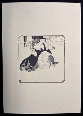 EroticKunstdruck von Franz von Bayros Titel „Doggy lick Fanny“  von 1894 sodomy - Bild 1 von 2