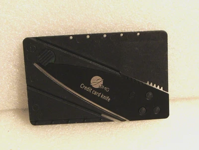 NEAT RAZOR SHARP JMG DEFENSE / HANDY WALLET CREDIT CARD FOLDING KNIFE - Image 1 of 4
