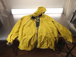 Brookstone Yellow Rain Jacket That Turns Into Bag Size Large - Picture 1 of 7