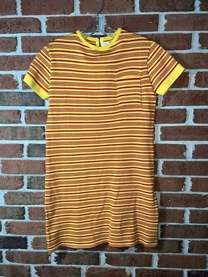 Vintage Women’s Robbie Rivers Pert Petites Yellow Red Striped Shift Dress - Image 1 of 4