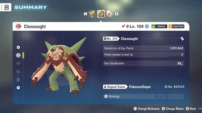 6IV Shiny Chesnaught Pokemon Legends ZA *SAME DAY* - image 1 of 4