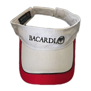 Bacardi Rum Embroidered Logo Visor Hat NWT (White / Red, Adjustable) - Picture 1 of 5