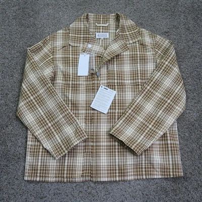 Chaqueta Maison Margiela Para Hombre 48 Marrón Cuadros Algodón Abrigo Grande Sobrecamisa Italia Foto 1 de 4