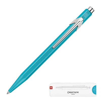 Caran d&apos;Ache 849 Colormat-X Swiss Made Metal Ballpoint Pen, Turquoise w - Image 1 of 4