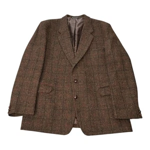 Harris Tweed Blazer Sports Jacket Mens 44 Reg Brown Robert Smart Country York - Picture 1 of 19