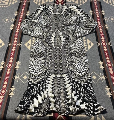 Vestido ceñido al cuerpo Roberto Cavalli 46 estampado de serpiente cuello en V para mujer M8 Foto 1 de 4