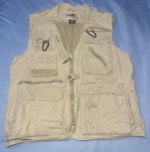 Humvee Safari Vest Mens Med Khaki Tan Multi Pocket Utility Photography Outdoor - Picture 1 of 10