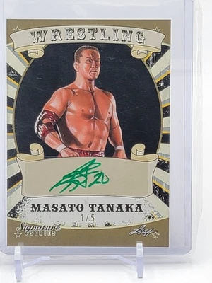 #1/5 绿色墨水 2016 Leaf 签名系列摔跤田中马萨托黑色 ECW 卡 — 第 1/3 张图片