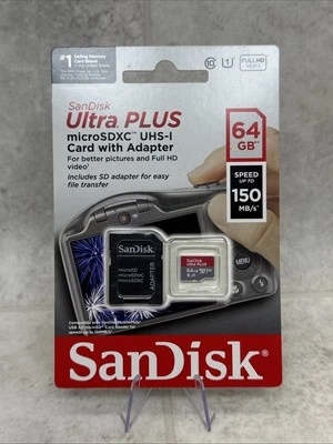 SANDISK Ultra Plus 32GB microSDXC UHS-I Card w/ Adapter Speed Up to 100MB/s*New - Image 1 of 2