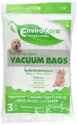 9 Kenmore HEPA Canister Type C, Q, 50558 50555 50557 Sears Vacuum Bags, Canister - Image 1 of 2