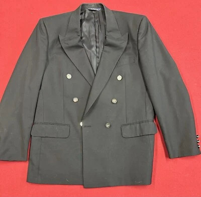 Blazer Burberry Vintage Personalizado Negro Doble Pecho - est. 44 Regular Foto 1 de 4