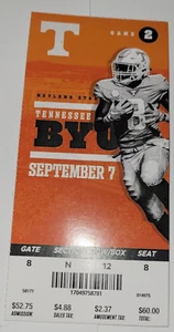 University of Tennessee & BYU Football Ticket Historic 09/07/19 - Picture 1 of 1