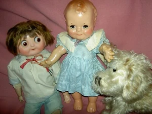 Große 12", antike Kompo. Scootles Puppe, SCHLAFAUGEN Rose O'Neill von Cameo, 1925 - Bild 1 von 23