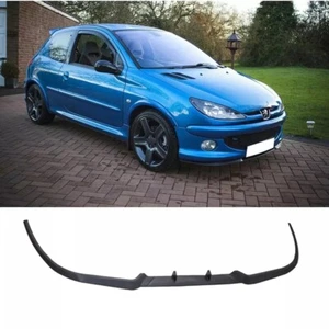 Parachoques delantero estilo Peugeot 206 Cupra R labio divisor 3 piezas negro mate - Imagen 1 de 6