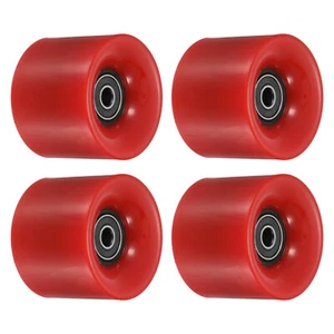60mm Long board Ruedas con Rodamientos ABEC-9, 4pzs Calle Ruedas 80A Negro, Rojo - Imagen 1 de 5