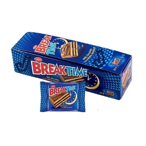 Chocolate BREAK TIME Coated Wafer Sandwich With Milk 24 pic x 16g شوكولاته بريك - Picture 1 of 2