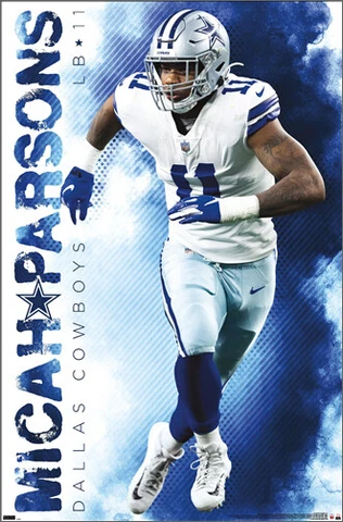 Micah Parsons PROWLER Dallas Cowboys Linebacker NFL Football 22x34 POSTER Cover