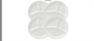 SET OF 4 CORELLE DIVIDED DINNER PLATES 10.25" WINTER FROST WHITE - Image 1 of 2