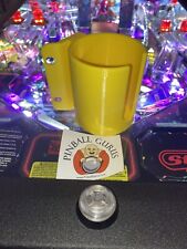 Pinball Machine Cup/Drink/Pop/Soda Holder Front or Side Mount - YELLOW