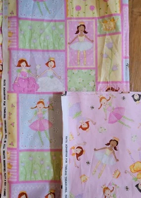 2 pc 1-1/2 YDS Kate Honarvar Princess Ballet Dance Timeless Treasures Fabric 44" - Image 1 of 4