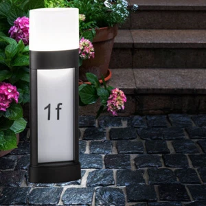 Hausnummernleuchte Eingangslampe Außenleuchte LED Aufkleber ALU Sockelleuchte - Bild 1 von 8