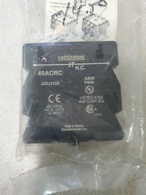 NEW Siemens Furnas 49ACRC Auxiliary Contact Kit 1NC NEW  - Image 1 of 2