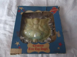 1950s VTG ANGEL TREE TOPPER orig box silver foil Christmas decor non electric - Picture 1 of 8