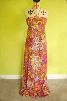 Nuevo con etiquetas Maxi Vestido Energie Juniors Talla L Sujetador Acolchado Sin Mangas Cachemira Floral  Foto 1 de 4