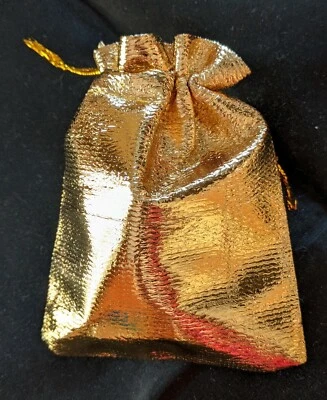 Gold Fabric Jewelry Gift Favor Bag Pouches New 3.5" x 4.5" Fast Ship US Seller!