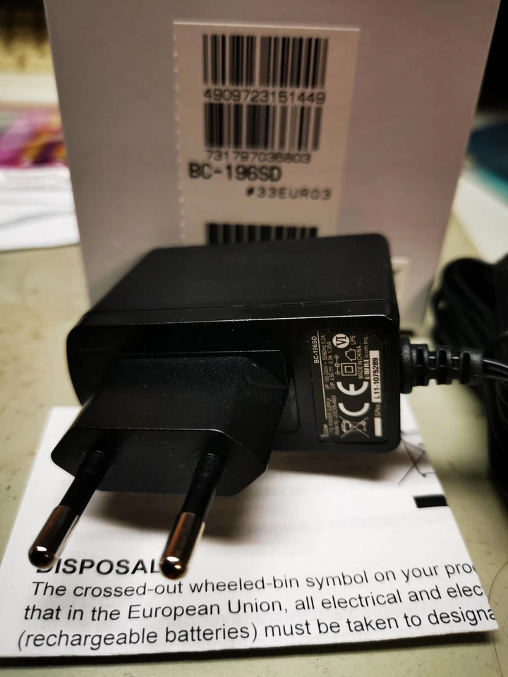 NEW ICOM BC-196SD 100-240V EU CE AC Adapter PWR/CHG for IC-R6 BC-194 - Image 1 of 1