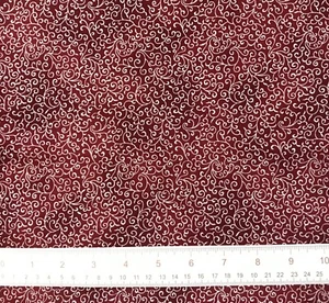 Heritage Red Scrolls Silver Metallic Feature Quilting Fabric Fat Quarters - Picture 1 of 1