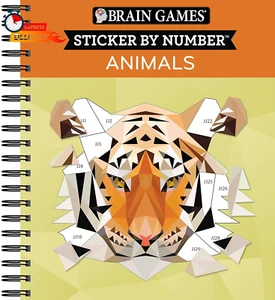 Brain Games - Sticker by Number: Animals - 2 Books in 1 (42 Images to Sticker) - Foto 1 di 12