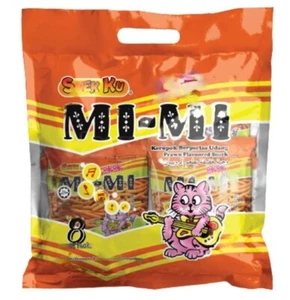 Halal Malaysian Snek Ku Mimi Prawn Flavoured Puffed Snack (20g x 8pcs) - Picture 1 of 3