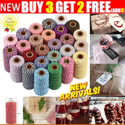 100% Bakers Cotton Twine Craft String/Cord Packaging Gift DIY Wrapping 100M*2MM