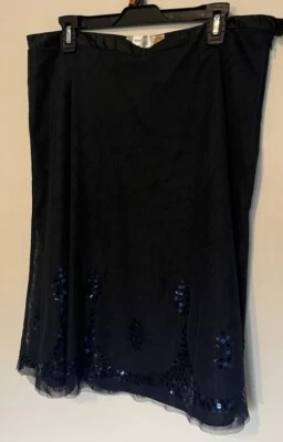 Antigua falda azul marino con lentejuelas talla 12 cintura baja para mujer’s Foto 1 de 4