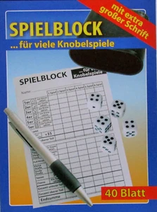 1x Spielblock Knobelblöcke Würfelspiele 40 Blatt große Schrift Senioren  - Bild 1 von 3