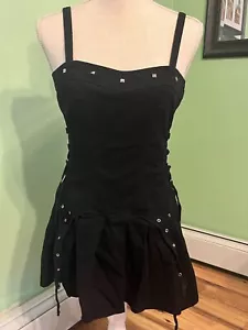 Tripp NYC nero mini gotico abito corsetto medio giarrettiere laterali *cerniera rotta* - Foto 1 di 6