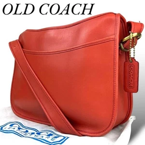 Auténtico Bolso Bandolera Coach Vintage Naranja Cuero Guantetán Herrajes Dorados - Imagen 1 de 10