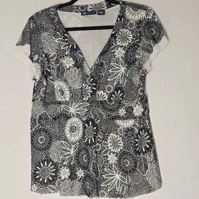Blusa Floral de Malla XL para Mujer Relatividad Boho Art Deco Retro Y2K Oficina Foto 1 de 4