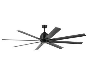 Kichler Breda 75 in. Outdoor Satin Black Downrod Mount Ceiling Fan - Picture 1 of 4
