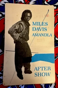 MILES DAVIS - AMANDLA TOUR- SEPTEMBER 4, 1990? - NORTH CAROLINA? -BACKSTAGE PASS - Picture 1 of 4