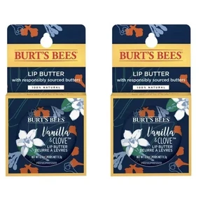 BURT'S BEES (Set of 2) Natural Vanilla & Clove Lip Butter w/ Shea & Cocoa Butter - Picture 1 of 2