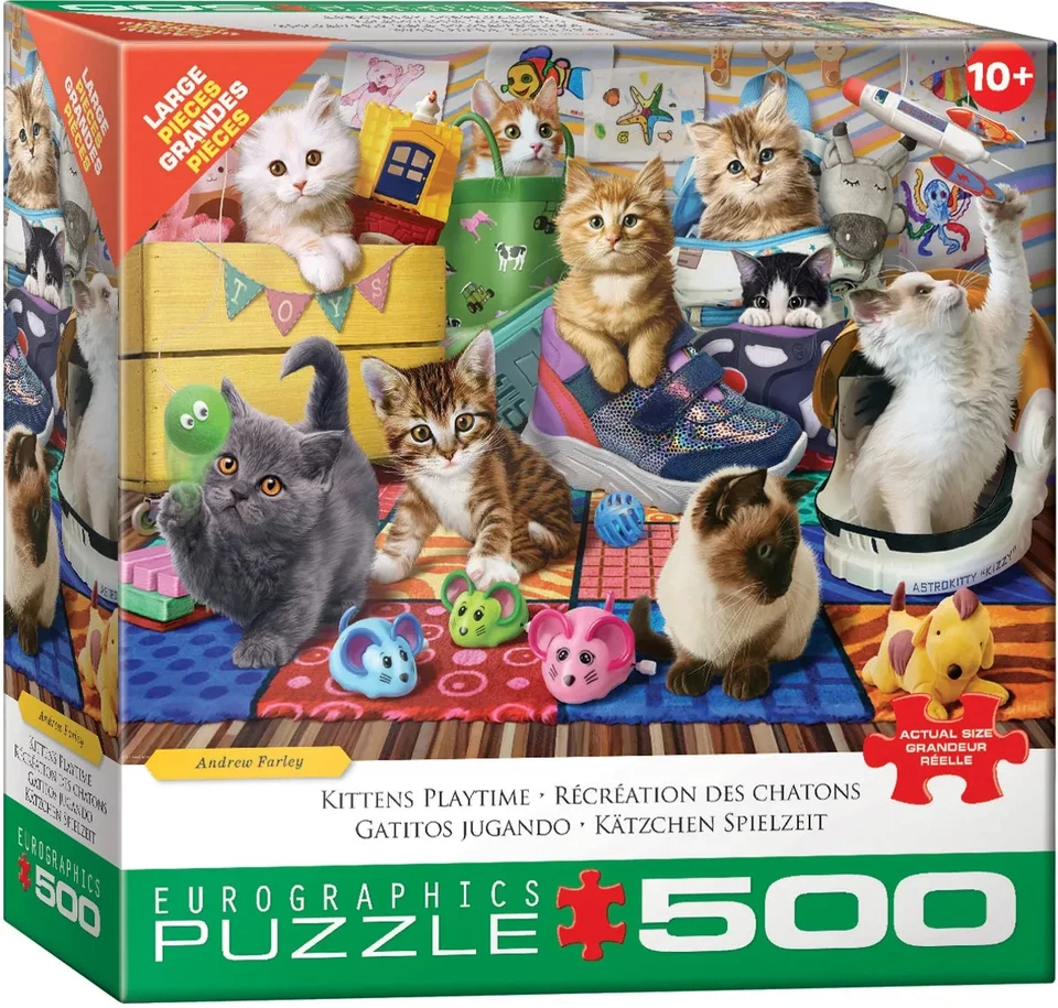 Kittens Playtime 500 Piece Jigsaw Puzzle Eurographics New - Image 1 of 1