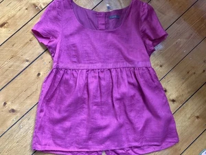 New WRAP LONDON pretty Deep Pink  Linen Top 12 14 - Picture 1 of 5