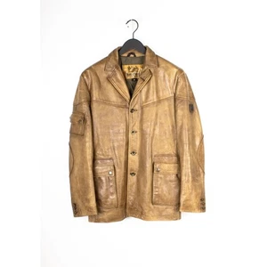 Belstaff Men Jacket Black Prince Heavy Leather Size M/L - Picture 1 of 9