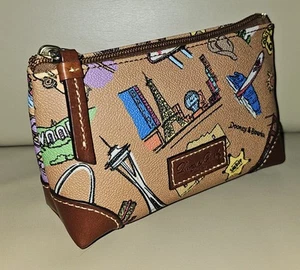 Dooney & Bourke Americana Landmark Signature Cosmetic Bag Case Pouch Travel  - Picture 1 of 18