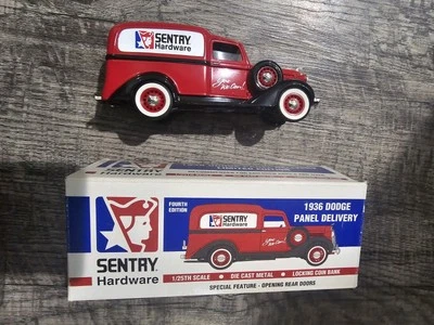GIFT New Sentry Hardware 1936 Dodge Panel Deliver Red Die Cast Locking Coin Bank - Image 1 of 4